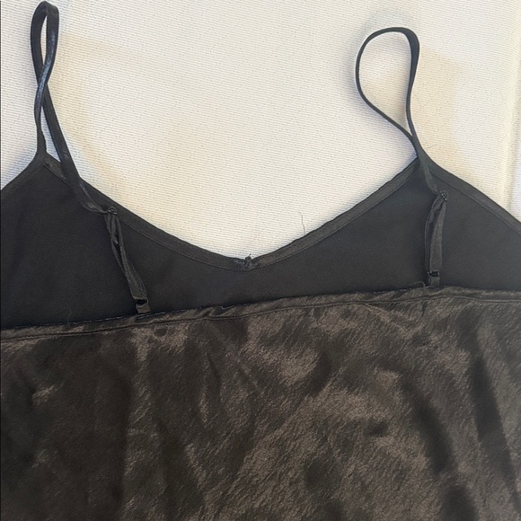 Joe Fresh Black Satin Chemise. Midi. Size L - Picture 4 of 7